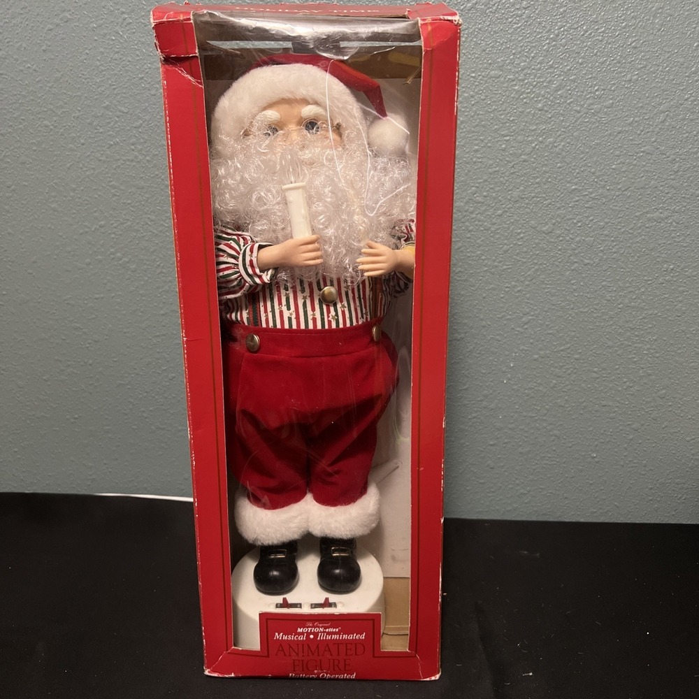 The Original 18" Motion-ettes, MUSICAL, ILLUMINATED CHRISTMAS SANTA 1995 Telco